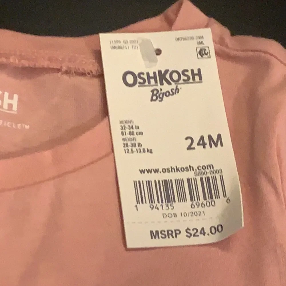 OshKosh Pink Ruffle Horse Let's Explore Long Sleeve Top‎ Shirt 24 Months New